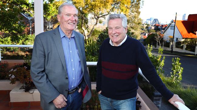 Twins David, left, and Tim Bell discuss their memories growing up in Sydney in the 1950s. Picture: Hollie Adams