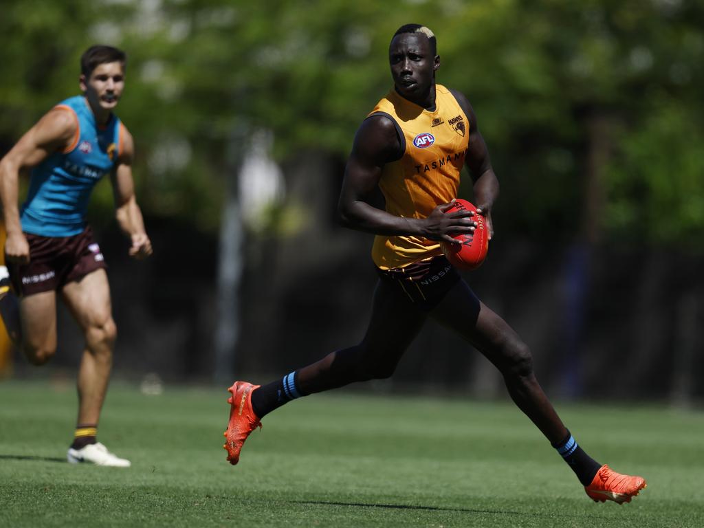 Mabior Chol should be Hawthorn’s second key tall. Picture: Michael Klein