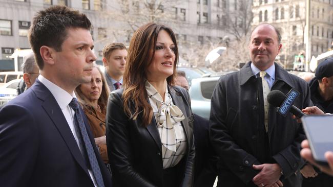 Harvey Weinstein's lawyer Donna Rotunno speaks to the media outside court after Weinstein was found guilty of a criminal sexual act and third degree rape.