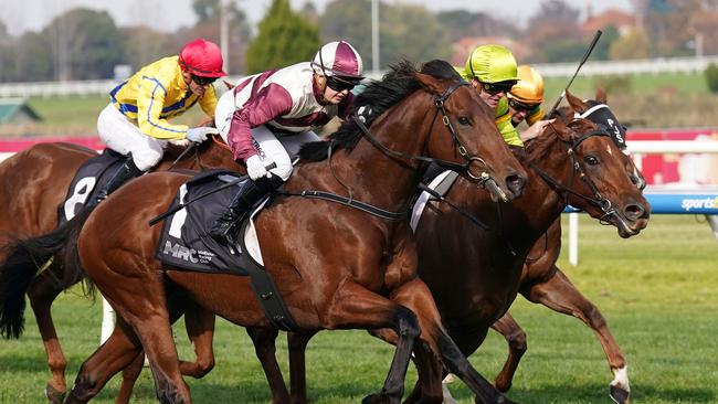 Ashford Street fights hard under Jaylah Kennedy to win at Caulfield. Picture: Scott Barbour/Racing Photos via Getty Images