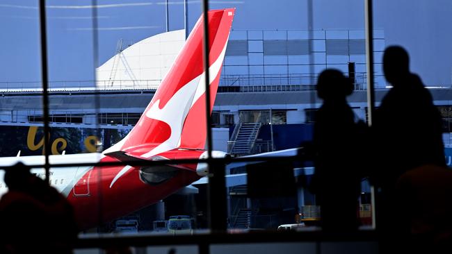 Qantas will begin a trial of new boarding procedures next week, in the hope of further improving on-time performance. Picture: NCA NewsWire/Jeremy Piper