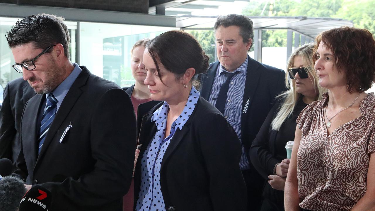 Luke Forte talks to the media outside the coroner’s court in Brisbane’s CBD. Picture: Liam Kidston