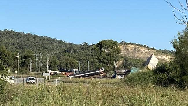 Aurizon workers were on scene on Monday morning after a freight train derailed at Marmor south of Rockhampton.