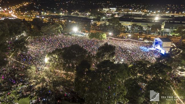 Tea Tree Gully Council’s annual Civic Park Carols traditionally draws over 40,000 people each year. Picture: Tea Tree Gully Council