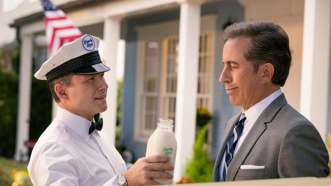 UNFROSTED. (L to R) Christian Slater as Mike Diamond and Jerry Seinfeld (Director) as Bob Cabana in Unfrosted. Cr. John P. Johnson/Netflix © 2024.