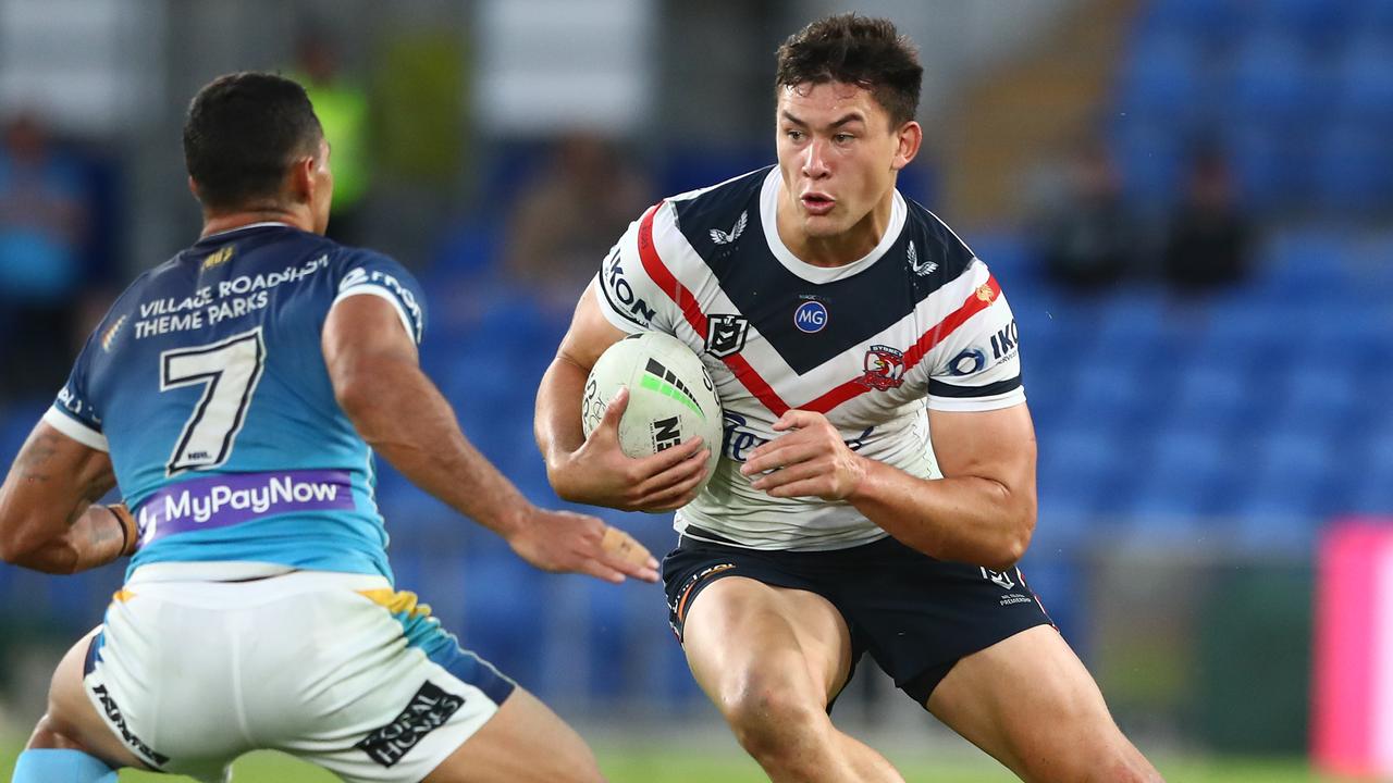 The Titans are set to join the race for Roosters star Joseph Manu. Picture: Chris Hyde/Getty Images