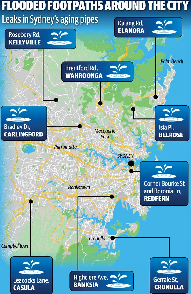 A map showing areas experiencing major water loss.