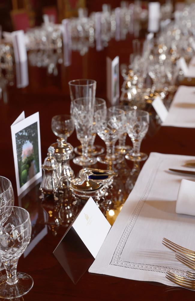 Place settings as they would be for an official dinner. Preview to Government House open day 2024. Picture: Nikki Davis-Jones