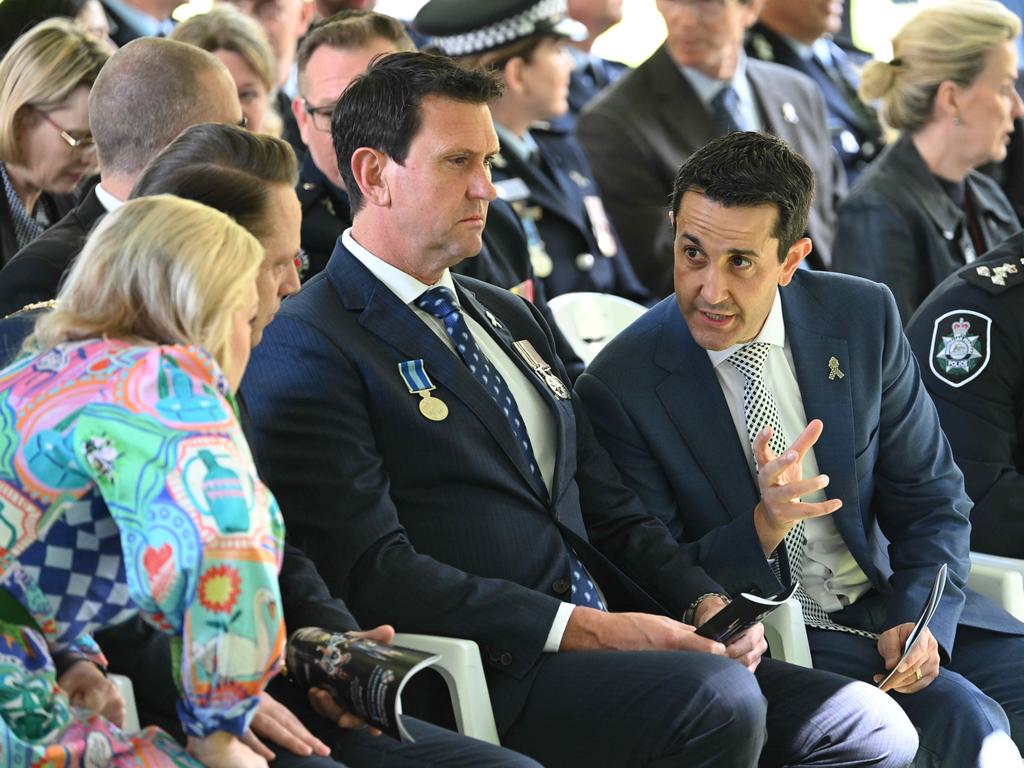 Opposition leader David Crisafulli at the National Police Remembrance Day march in Brisbane. Picture: Lyndon Mechielsen