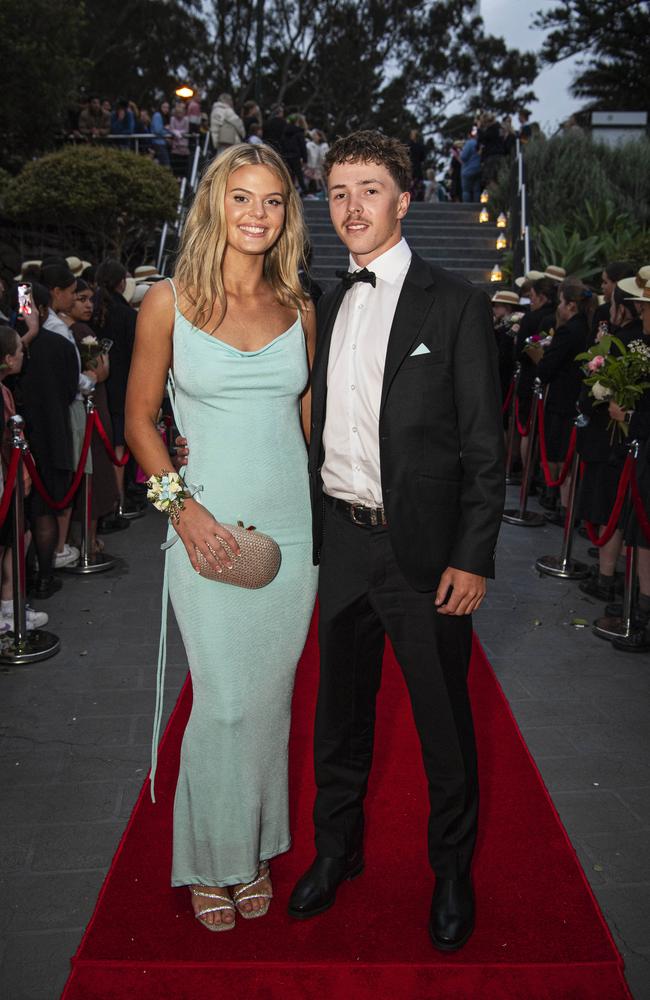 Anna Park and partner Will Sheppard arrive at The Glennie School formal at Picnic Point, Thursday, September 12, 2024. Picture: Kevin Farmer