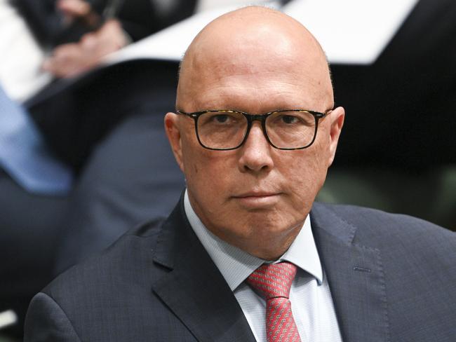 CANBERRA, AUSTRALIA, NewsWire Photos. FEBRUARY 28, 2024: Leader of the Opposition Peter Dutton during Question Time at Parliament House in Canberra. Picture: NCA NewsWire / Martin Ollman