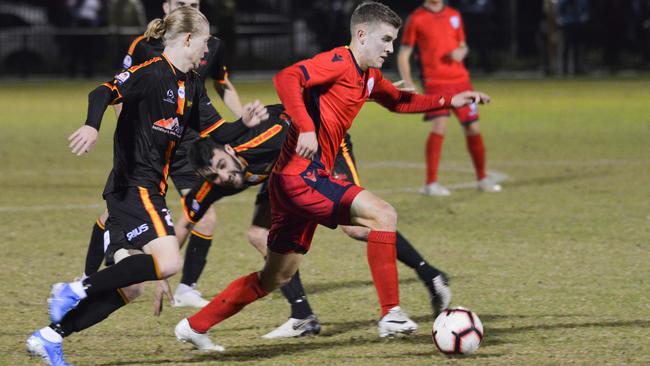 Returning midfielder Riley McGree shone for Adelaide United during its first pre-season hitout against MetroStars. Picture: Brenton Edwards