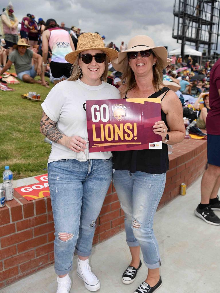 Jess Dodd and Renee Kath at the NAB AFLW grand final. Picture: Patrick Woods