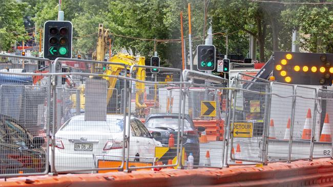 Acciona has been accused of causing disturbances and leaving businesses in ruins as the light rail won’t be completed until early 2020. Picture: Jenny Evans