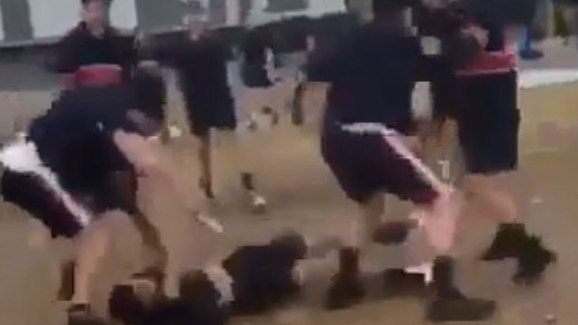 A video showing students brawling at Gisborne Secondary College in February.