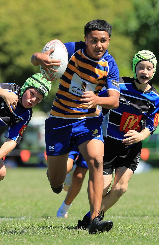 SURFERS PARADISE RUGBY, GOLD COAST , AUSTRALIA - April 10, 2021: Far North Coast U13s v USQ Saints U13s - Day Two of King of the Country rugby tournament.Played at Surfers Paradise Eagles Rugby Ground at Southport. Picture: Scott Powick Newscorp