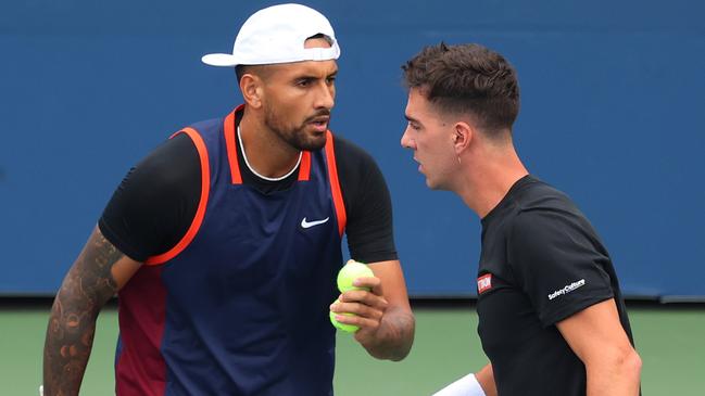 Thanasi Kokkinakis and Nick Kyrgios are out of the men’s doubles. Picture: Getty Images