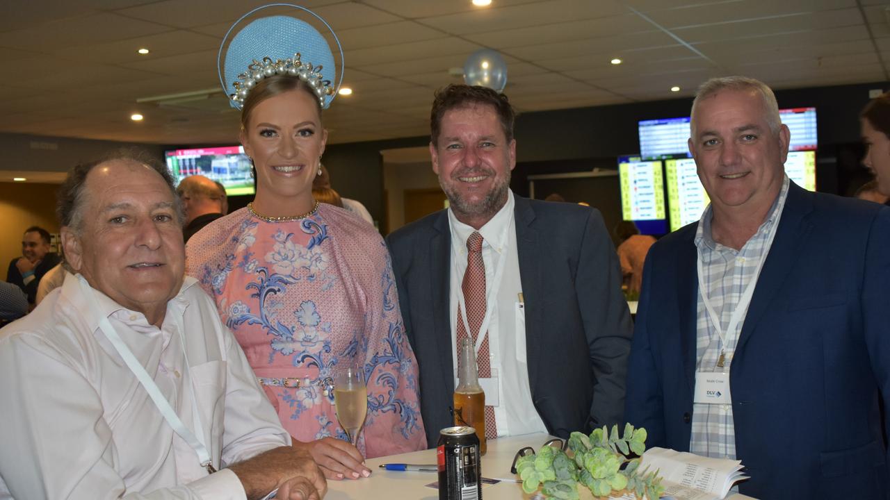 Neill Olman, Taylor Hopkins, Tim Collard and Neale Crow at the Rockhampton Jockey Clubâ&#128;&#153;s Capricornia Yearling Sale Racing Carnival at Callaghan Park on April 9, 2022.