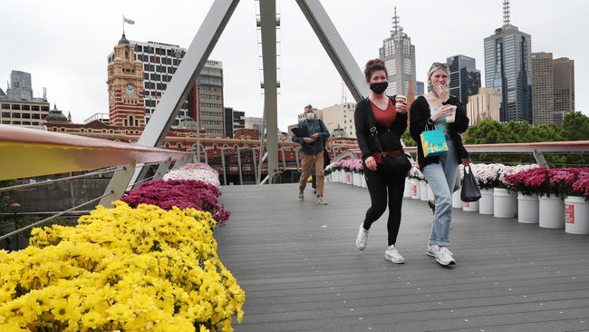 Life is slowly returning to normal in Melbourne. Picture: David Crosling