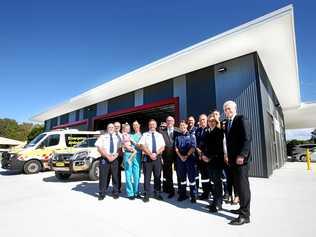 Tweed MP Geoff Provest and Health Minister Brad Hazzard inspected Pottsville's new Ambulance station. Picture: Scott Powick