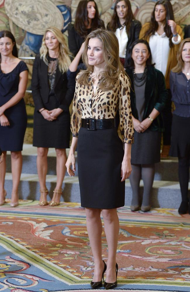 She isn’t shy of daring outfits like animal print, unlike more traditional royals. Picture: Fotonoticias/WireImage