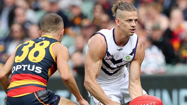 Nat Fyfe was influential for Fremantle. Picture: Sarah Reed/AFL Photos via Getty Images