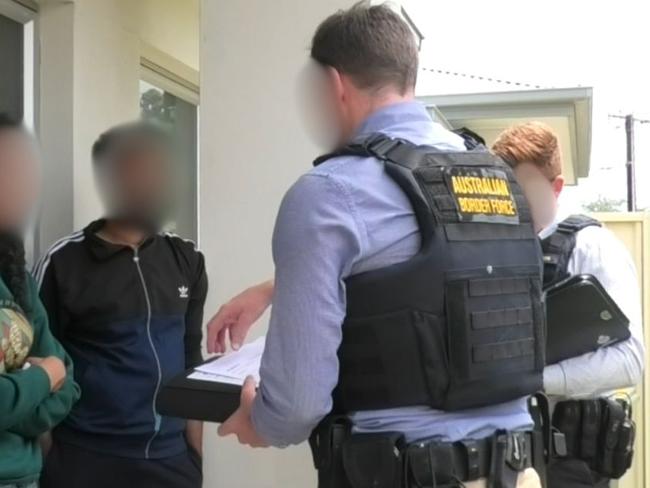 Australian Border Force officers arrested three men in Adelaide's western suburbs who have been accused of importing 25.7kg of opioids into the country. Picture: Australian Border Force