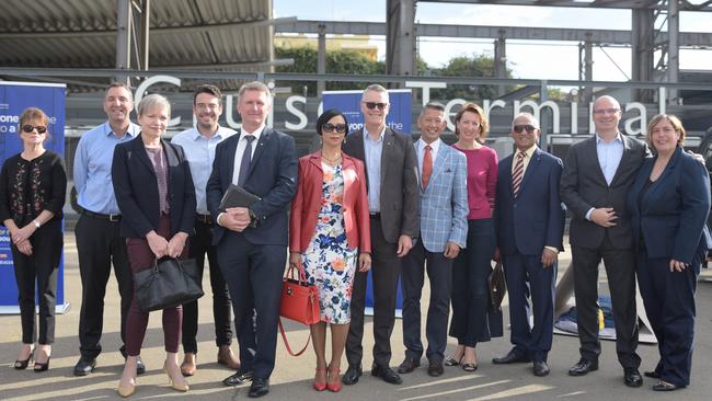 A group of leading Australian CEO’s who will be participating in the annual Sleepout at Rozelle. Picture: Flavio Brancaleone.