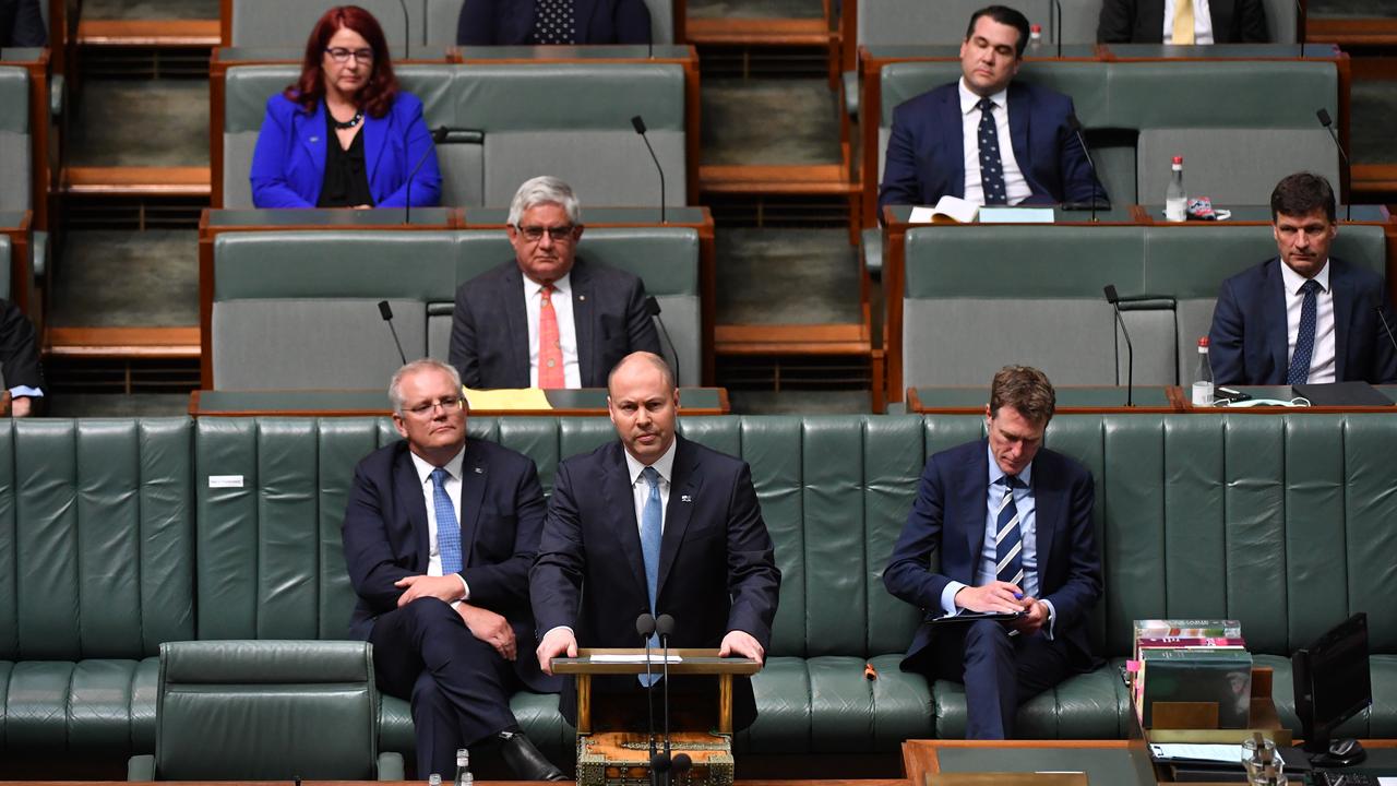 Treasurer Josh Frydenberg during the Budget delivery. Picture: Sam Mooy/Getty Images