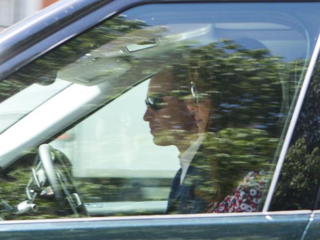 Prince William and Kate on their way to Windsor for the wedding rehearsal. Picture: Tim Anderson/Mirrorpix/australscope