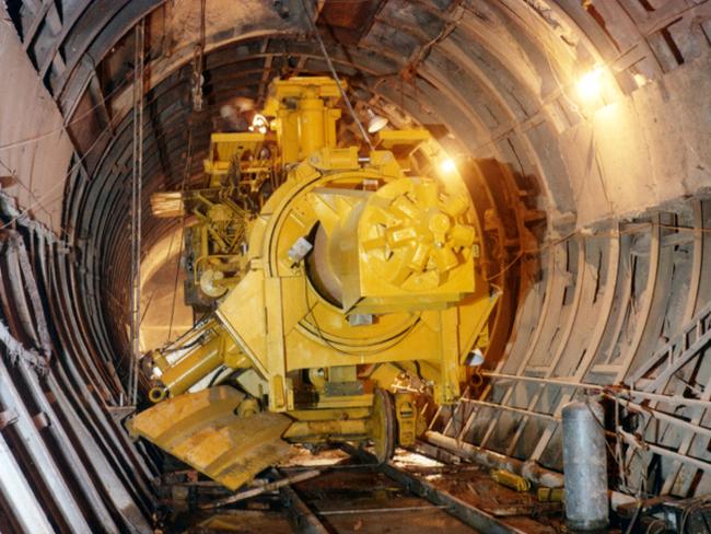 A tunnel boring machine digging out the City Loop. Roughly 900,000 cubic metres of earth was excavated in the construction process. Picture: PROV.