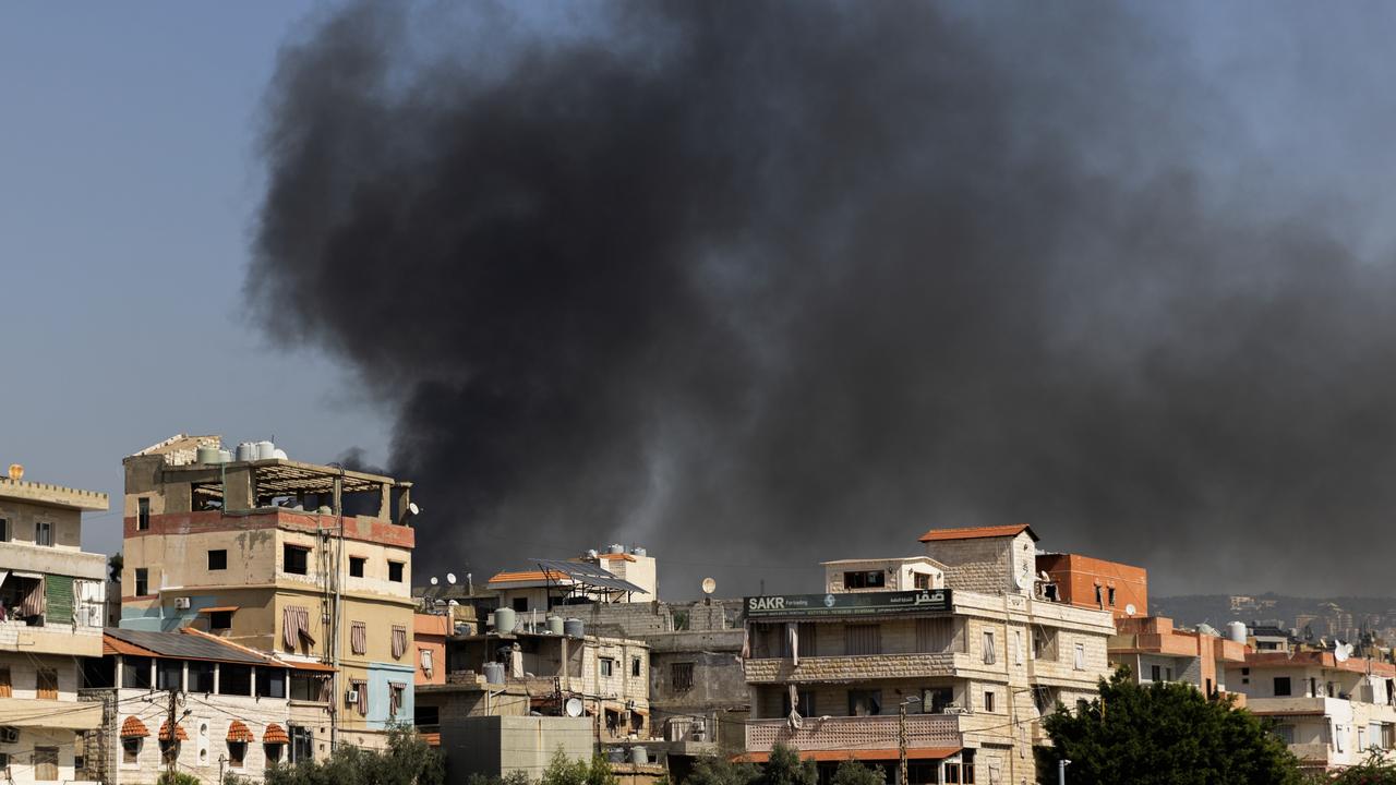 Smoke from an Israeli air strike rises over the southern suburbs of Beirut, Lebanon. (Photo by Daniel Carde/Getty Images)