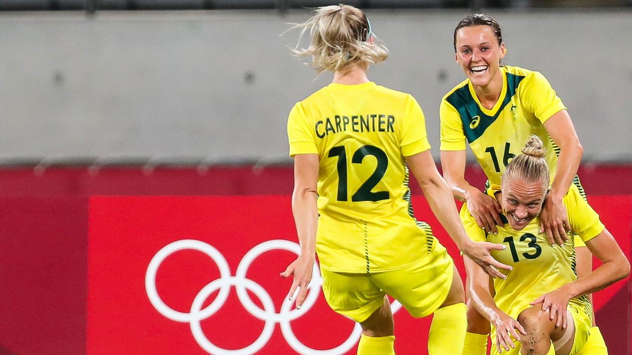 The Matildas were at their brilliant best to kick off their Olympic campaign with a thrilling win. (Photo by Yoshikazu TSUNO / AFP)