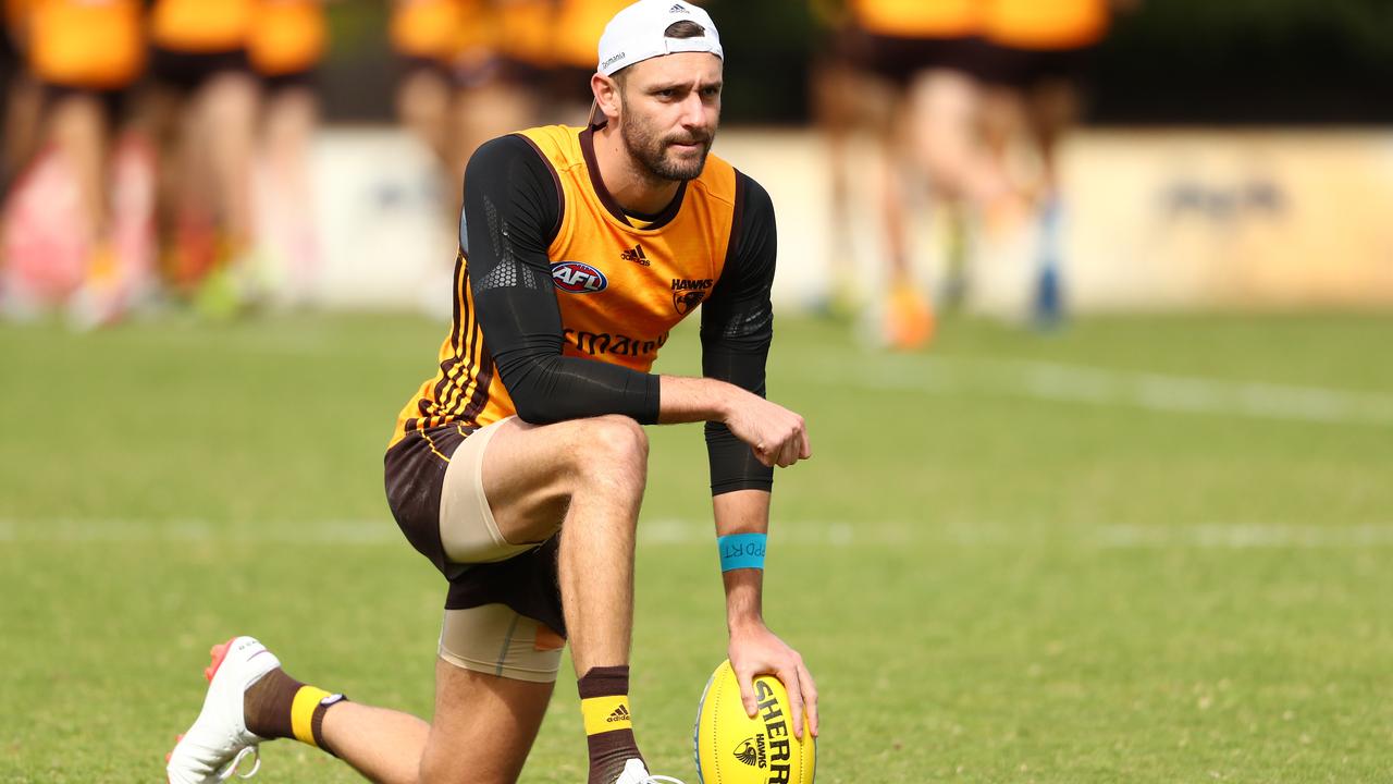 Jack Gunston during a Hawthorn training session at Waverley Park on April 16, 2021. Picture: Mike Owen/Getty Images