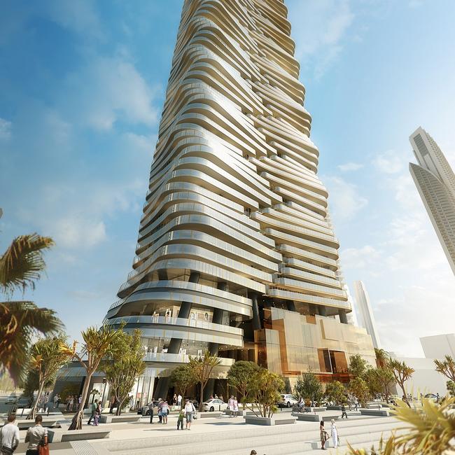 AN artist's impression of the 88-level apartment tower to be built by China-based conglomerate Forise Holdings in Surfers Paradise.