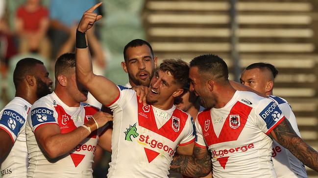 Zac Lomax is closing in on a goalkicking record for the Dragons. Picture: Mark Kolbe/Getty Images