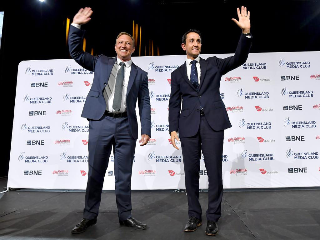 Queensland Premier Steven Miles and Opposition Leader David Crisafulli. Picture: NewsWire / John Gass.