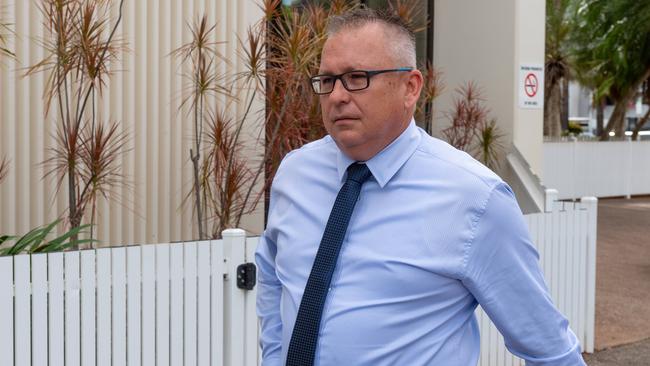 Superintendent Daniel Shean leaves the Darwin Local Court last month after his lawyer told the court an application for a DVO against him was an ‘abuse of process’.