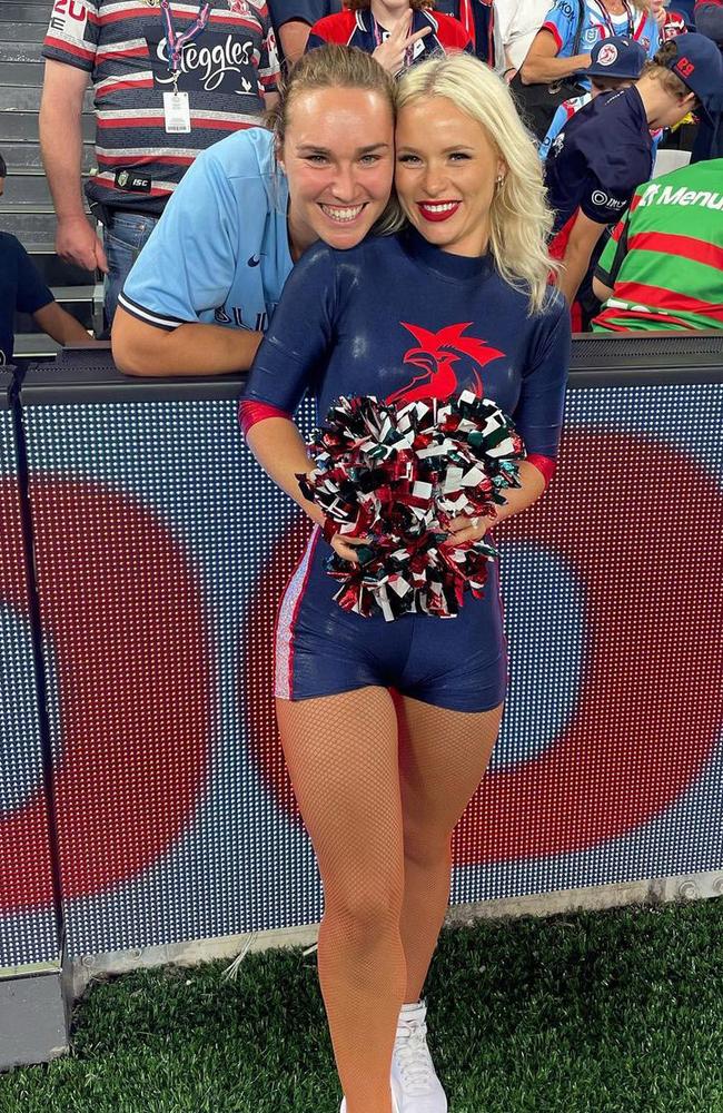 Holly Langford cheerleader for The Roosters and NRLW star player Kirra Dibb. Photo: Instagram