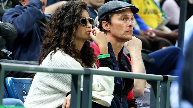 Hollywood actor Matthew McConaughey watches on during Team USA’s clash with Australia. Picture: Adam Head