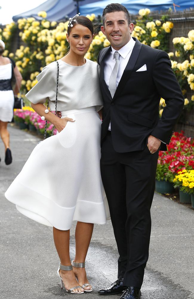 Jodi and Braith Anasta at the Bird Cage on Derby Day.