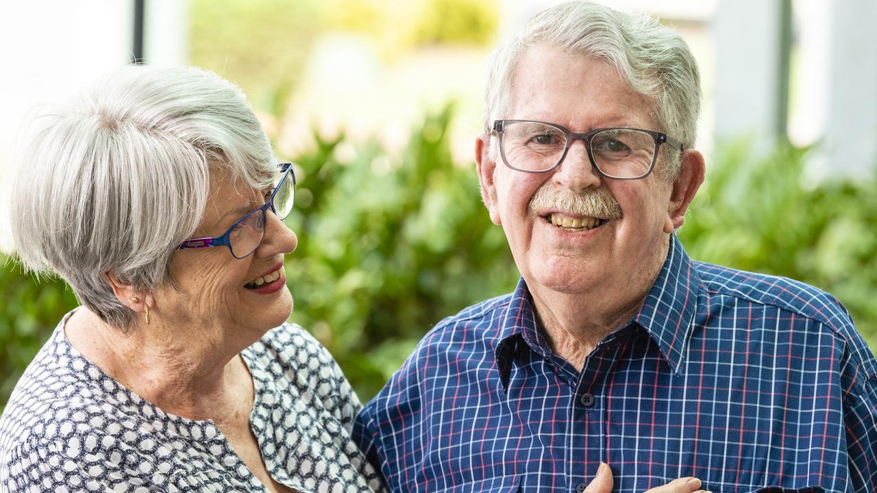 Peter and Edwina Tierney are members of the Toowoomba Parkinson's Support Group, and Peter has lived with the disease for eight years. Thursday, April 7, 2022. Picture: Kevin Farmer