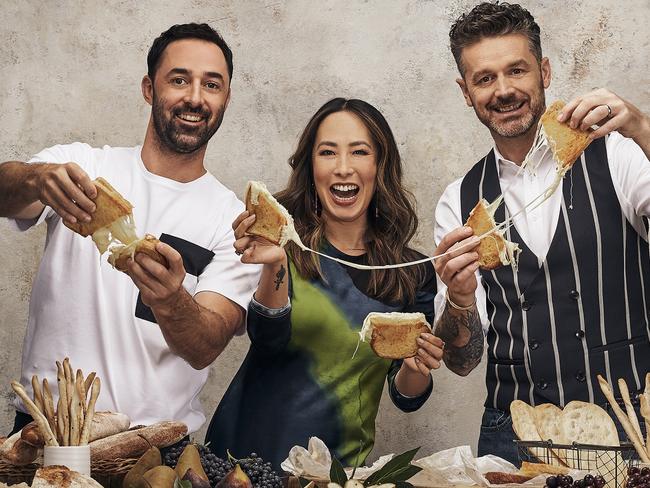 Andy Allen, Melissa Leong, Jock Zonfrillo on MasterChef Australia.