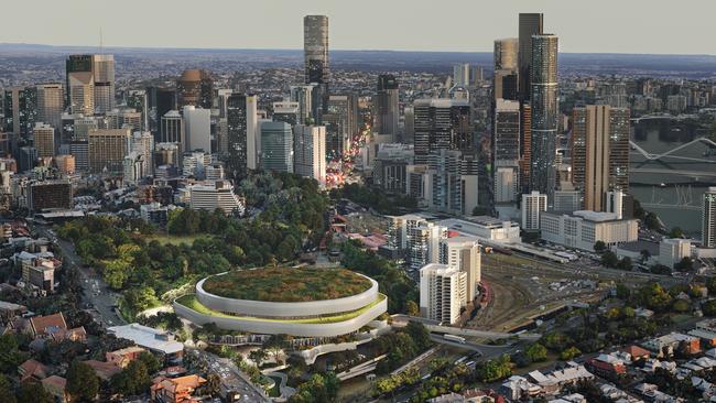 Artist’s impression of the exterior of the drop-in pool to be built for the 2032 Brisbane Olympic Games.