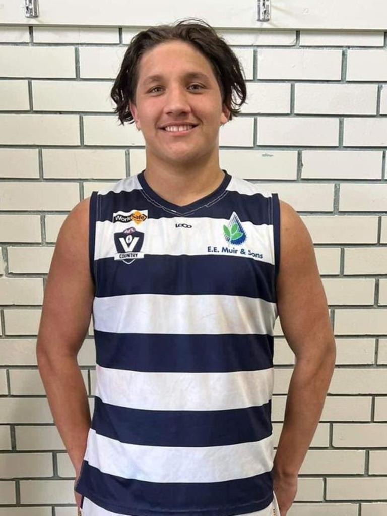 Peter Harrison, 18, shattered Lindenow’s club record for goals kicked in a match. Picture: Supplied