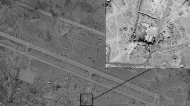 The Deir ez-Zor base in Syria, where Israeli defence officials say planes have been pictured transporting weapons from Iran to Syria. (IDF)