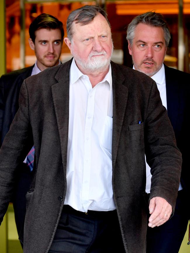 Defence lawyer William Boucaut SC, who is representing Zainab Abdirahman-Khalif, outside the Supreme Court during the trial. AAP / Sam Wundke