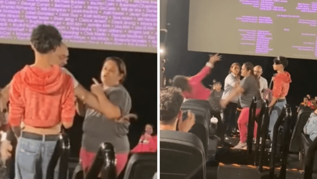 A fight broke out at a screening of the Barbie movie. Source: TikTok/trendyvibes05