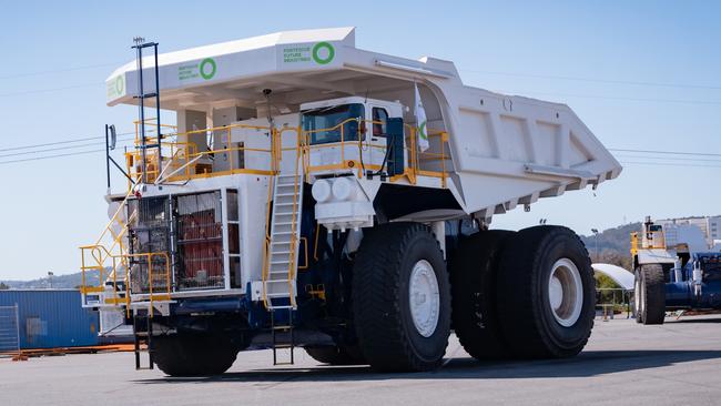 A haul track with a hydrogen fuel cell battery during a demonstration in Western Australia. Picture: Tony McDonough