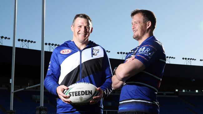 SUNDAY TELEGRAPH — Pictured at Belmore Oval today are Bulldogs players Josh and Brett Morris. Picture: Tim Hunter.